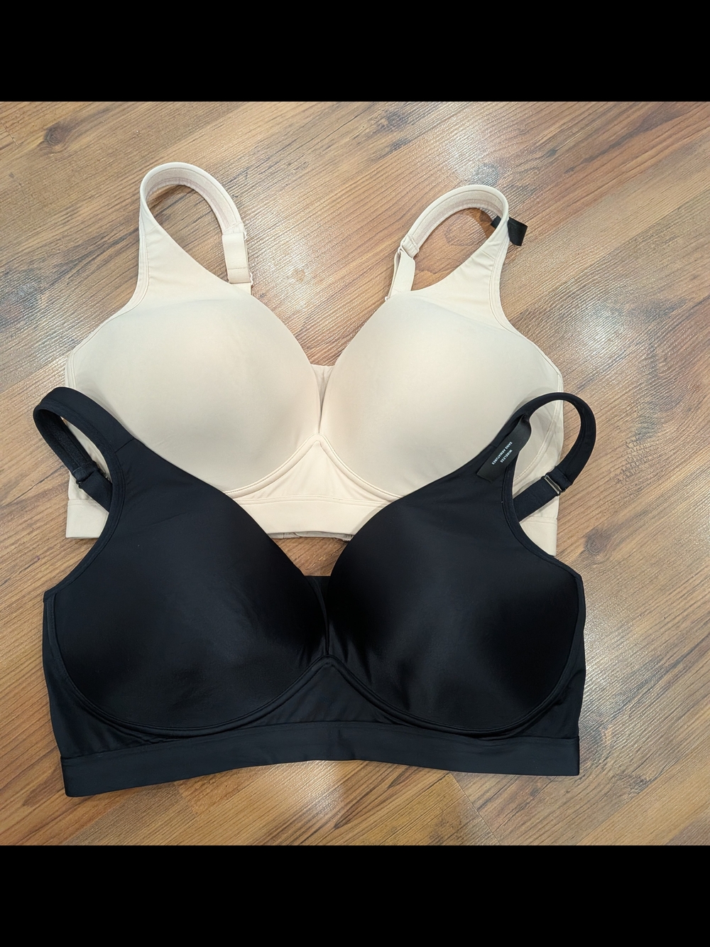 New Set Of 2 TiVoglio Plus Size  Everyday Comfort Wireless Bra — Cream & Black